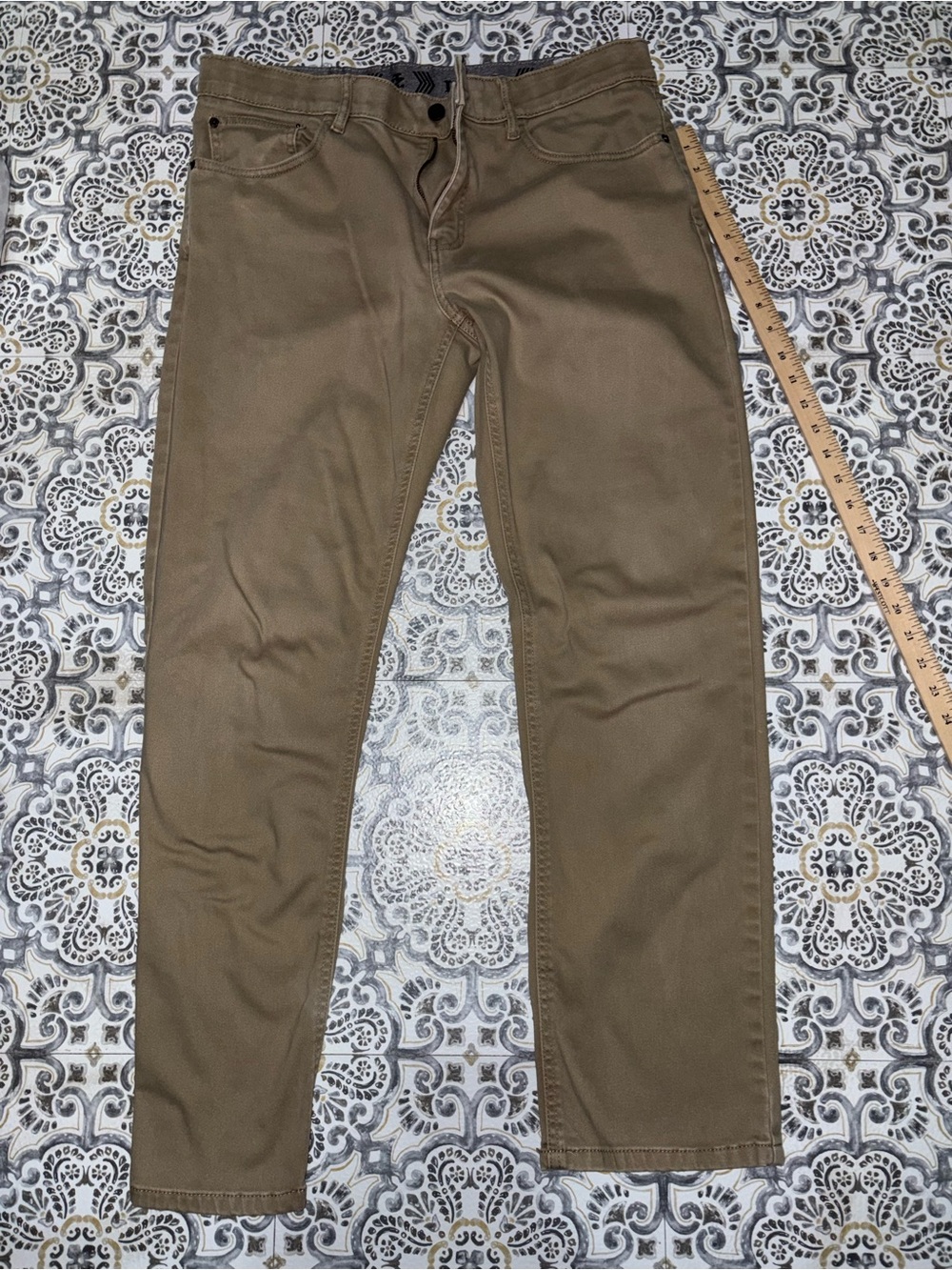 Men's Khaki Straight-Leg Pants 34x32